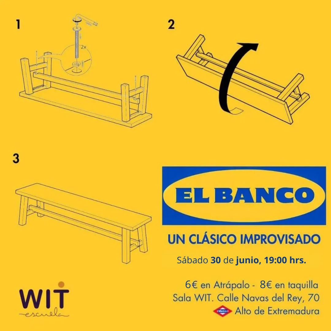 Cartel del show de improvisación El Banco en WIT Impro, Madrid