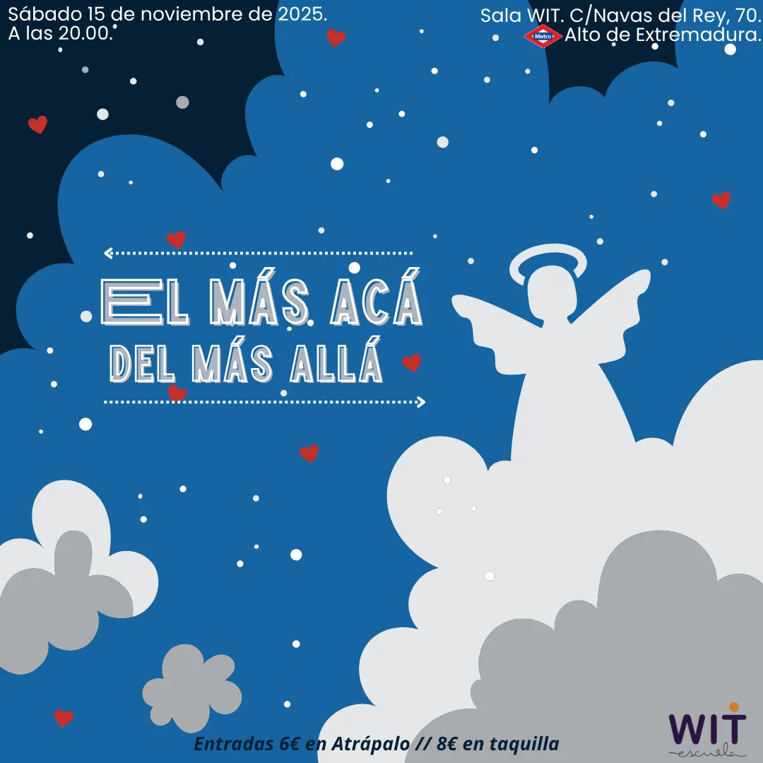 Cartel del show de improvisación El más acá del más allá en WIT Impro, Madrid